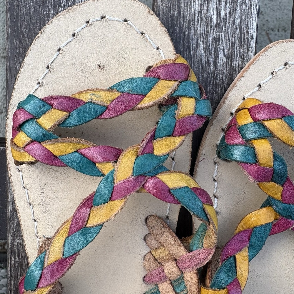 Unbranded Kids 5 Multi Sandals Boho Huarache Braided Leather?* - Picture 9 of 10